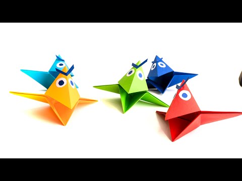 How to make a Paper Talking Crow. Origami toy
