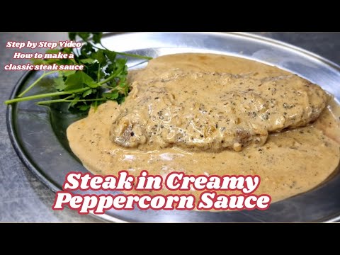 Steak in Creamy Black Peppercorn Sauce - #chefarchiepie