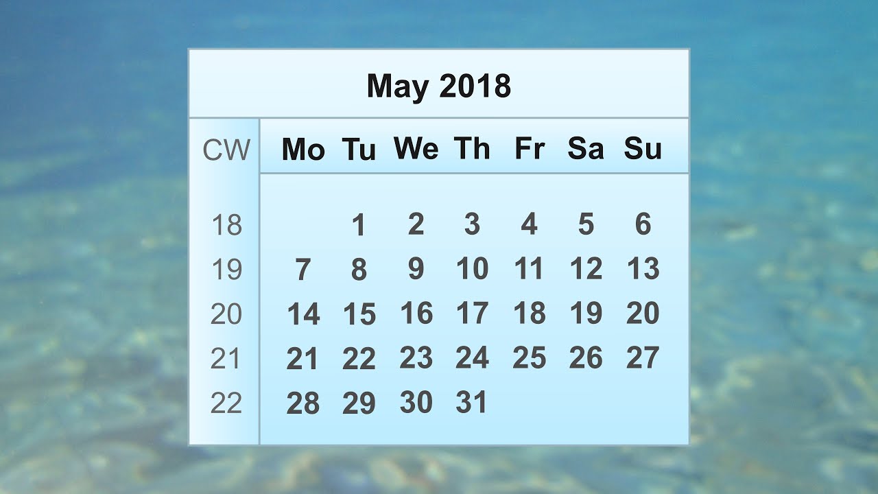 May 2018 Calendar