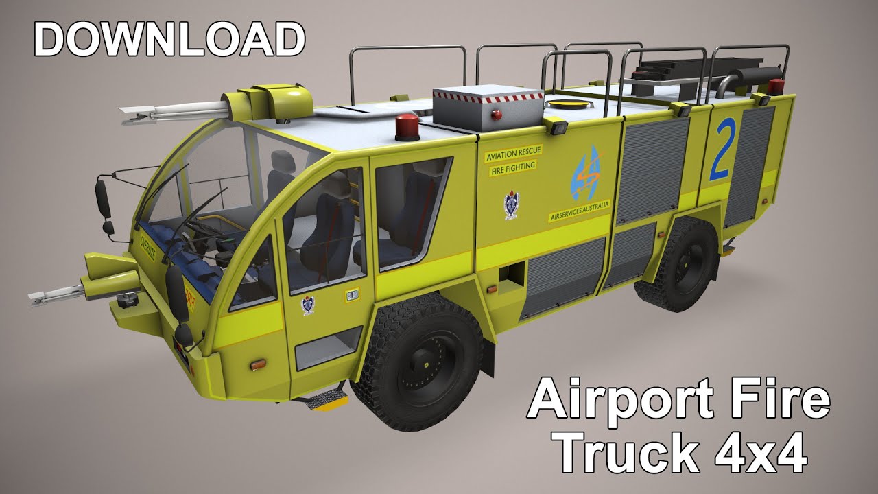 空港消防車 4x4 オーストラリア --392-- 3Dモデル