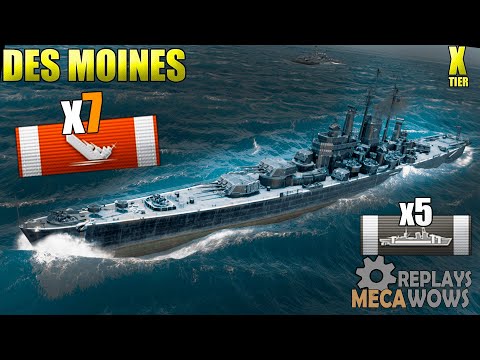 Des Moines 7 Kills & 267k Damage | World of Warships Gameplay 4k
