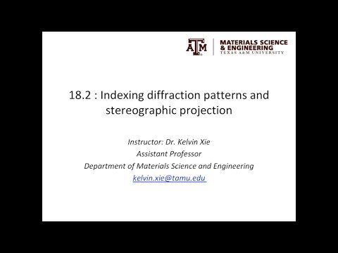18.2 - Diffraction pattern indexing and stereographic projection