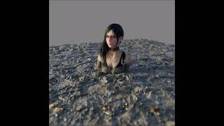 Sophia sinking in mud - 3D render
