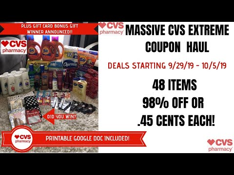 MASSIVE CVS EXTREME COUPON HAUL DEALS STARTING 9/29/19~OVER 98% OFF 48 ITEMS ONLY .45 CENTS WOW 😍 Video