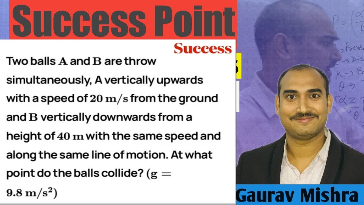 Two balls A and B are throw simultaneously, A vertically upwards with a speed of 20 m/s from ground