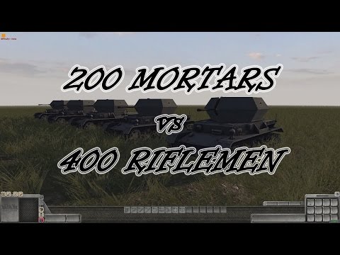 Men of War Assault Squad 2 - Viewer Request + 200 Mortars vs 400 Rifleman - Editor Scenario #8