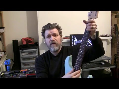 How to shim a guitar neck using masking tape! Yamaha 112V Sonic Blue