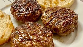 Beef Burger in Grill Pan Recipe | Burger Patty Forming Hack | How to Make Burger Patties