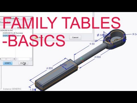 E16 CREO Parametric 2.0 - More Family Tables