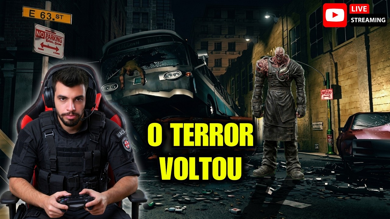 NEMESIS NÃO ME DEIXA EM PAZ! 😱 Resident Evil 3 Clássico (Live Completa)