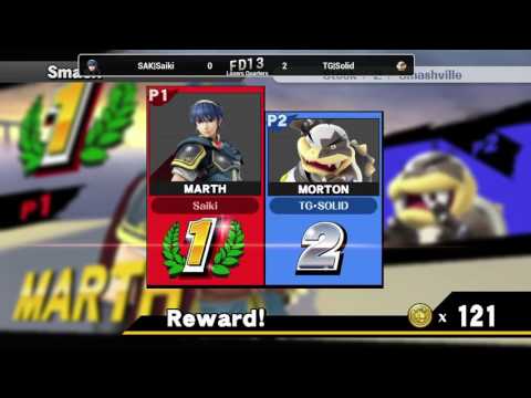 FD13 Losers Quarters - SAK|Saiki (Marth) vs TG|Solid (Bowser Jr.)