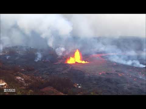 Lava from fissure 8 fountains up to 200 feet in the air