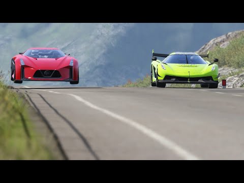 Koenigsegg Jesko vs Nissan Concept 2020 Vision GT at Highlands