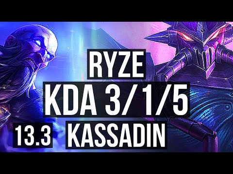 RYZE vs KASSADIN (MID) | 3/1/5, 300+ games | KR Diamond | 13.3