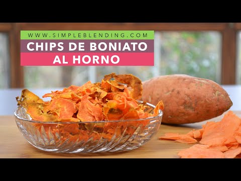 CHIPS DE BONIATO AL HORNO | Cómo hacer ricos chips de boniato | Chips crujientes al horno