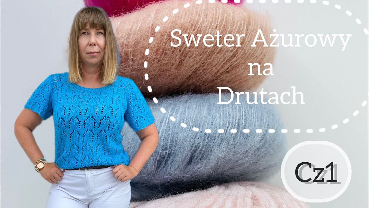 Sweter z krótkim rękawem na Drutach cz1