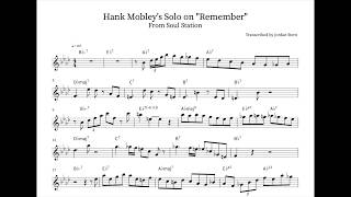 Transcription of Hank Mobley&#39;s Solo on &quot;Remember&quot;