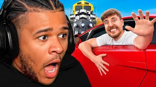 Fanum Reacts To MrBeast Train Vs Lamborghini!