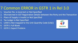 Common GSTR1 Export Problem in Tally Prime Rel 3.0