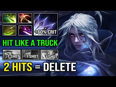 WTF 2 Hits Delete +60% Crit Rate Machine Gun 12K Drow Ranger Insane Attack Speed Dota 2