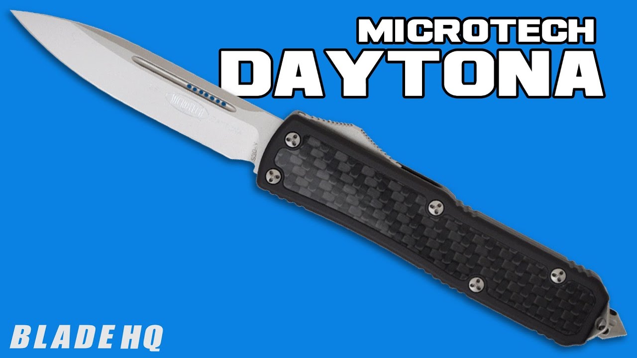Microtech Daytona D/A OTF D/E Knife Carbon Fiber (3.25" Stonewash Plain) 126-10