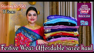 Meesho Maha indian saving sale upto 70%off Festive wear affordable Saree haul @PoojaRikichoyal 