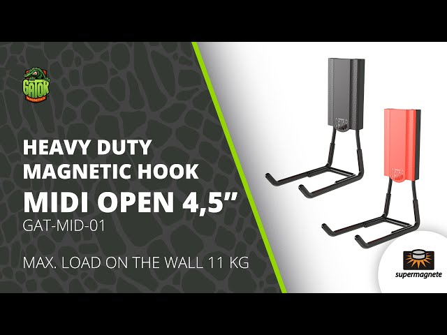 Vidéo teaser pour Gator Magnetics Midi Hook 4.5" | Up to 11 kg Holding Force – Strong & Versatile Magnetic Hook