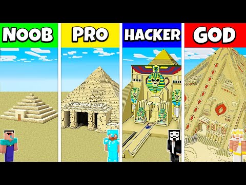 SAND DESERT HOUSE BASE BUILD CHALLENGE - Minecraft Battle NOOB vs PRO vs HACKER vs GOD / Animation
