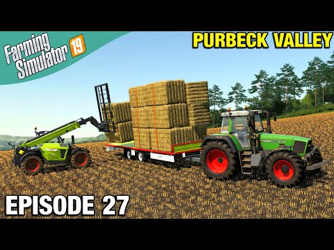 LAST LOAD OF BIG BALES Farming Simulator 19 Timelapse - Purbeck Valley Farm FS19 Ep 27