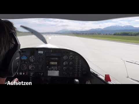 Start & Landung am Airport Klagenfurt (LOWK) Austria mit Umkehrkurve