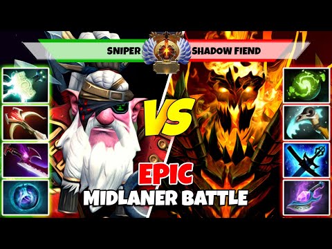 SNIPER (Mid) vs SHADOW FIEND (Mid) - Epic Battle Of Immortal Rank Dota 2 Players - Z Dota 2