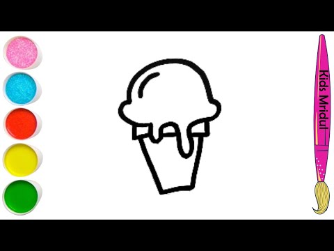 Beautiful Ice Cream drawing for kids | How to draw Ice Cream for kids | Kids drawing easy #icecream