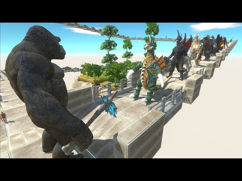 KING KONG VS GHIDORAH DEATH CLIMB - Animal Revolt Battle Simulator