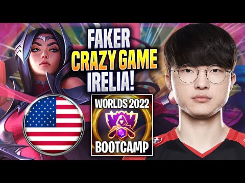 FAKER CRAZY GAME WITH IRELIA! - T1 Faker Plays Irelia MID vs Viktor! | Bootcamp 2022