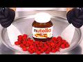 Nutella Raspberry Ice Cream Rolls ASMR