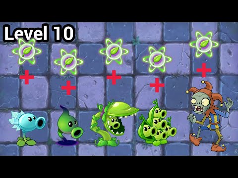 Plants vs Zombies 2 All Peashooters Power Up vs Jester Zombie