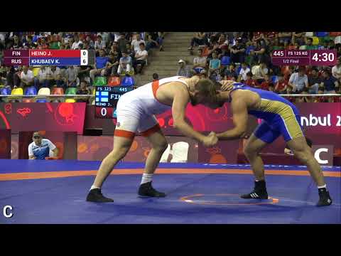 1/2 FS - 125 kg: J. HEINO (FIN) v. K. KHUBAEV (RUS)