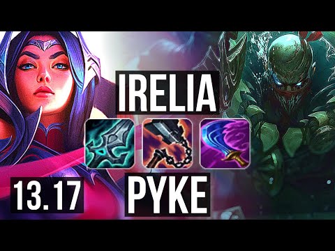 IRELIA vs PYKE (MID) | 500+ games, Godlike, 16/4/7 | NA Master | 13.17