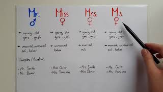 Ingilizce Ünvanlar- MR. MISS. MRS. MS. FORMAL TITLES