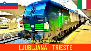 Cab ride Ljubljana - Trieste (EC134) - train drivers view in 4K