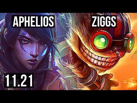 APHELIOS & Thresh vs ZIGGS & Yuumi (ADC) | 18/4/11, Godlike, 300+ games | KR Master | 11.21