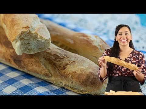 EASY Crusty Homemade Baguettes (for Beginners!!)