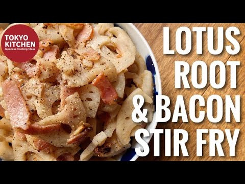 HOW TO MAKE LOTUS ROOT AND BACON STIR FRY | Spicy and Addictive 🤤