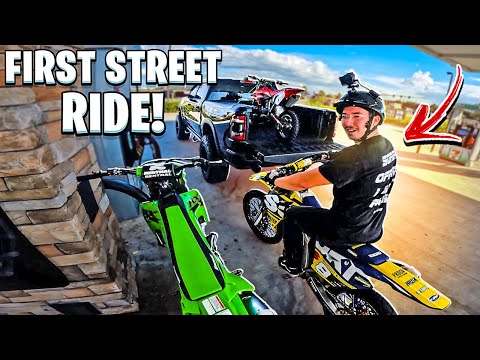 STREET RIDING MY 2022 KX450F FOR THE FIRST TIME ! | BRAAP VLOGS