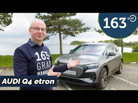 Audi Q4 etron (2021) | So fährt er | Q4 50 e-tron quattro First Edition Taifungrau SONOS | 163 Grad