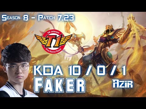 SKT T1 Faker AZIR vs TALON Mid - Patch 7.23 KR Ranked