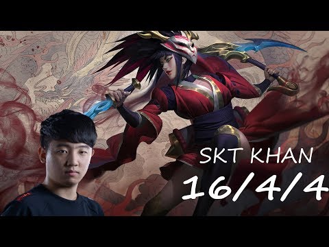 SKT T1 Khan Stream: Khan Akali KDA 16/4/4.