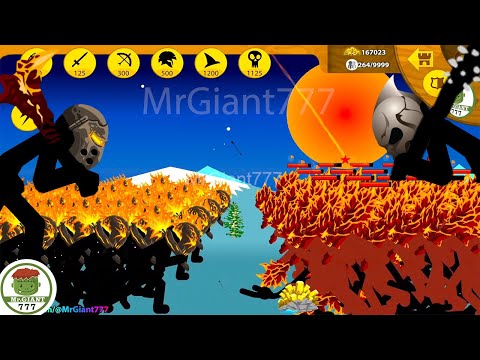 WAR OF GIANT! ARMY PYROBLAZE GIANT VS ARMY LAVA GIANT FINAL BOSS | Stick War Legacy Mod | MrGiant777