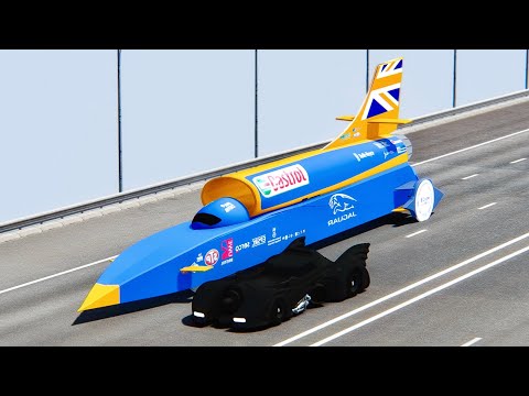 SSC Bloodhound vs Batmobile 1989 at Drag Race 20 KM