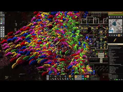 Factorio massive biters attack.